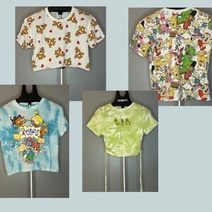 Bundle of 4 90s Cartoon Character Crop Top Tshirts